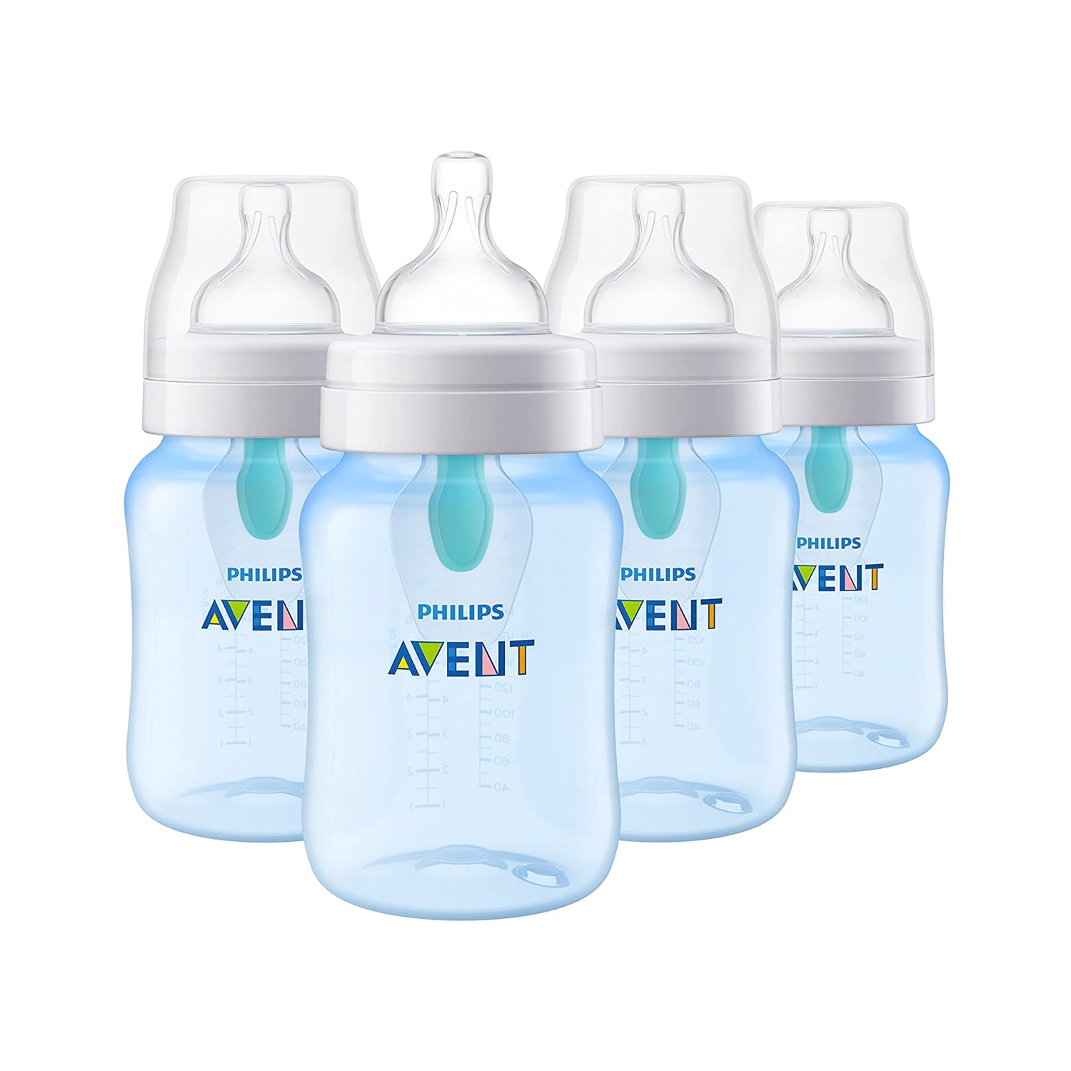 Biberones Avent Anticólicos Airfree 4 Piezas 9oz Azul