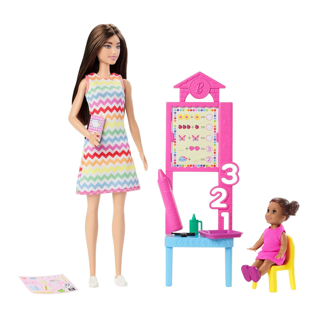Muñeca Barbie Profesiones Maestra Morena con Alumna JCR76