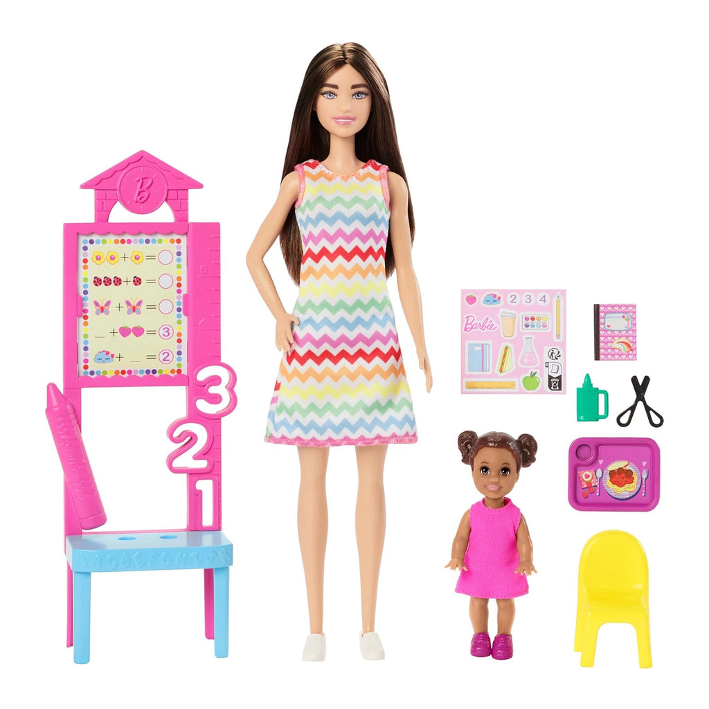 Muñeca Barbie Profesiones Maestra Morena con Alumna JCR76